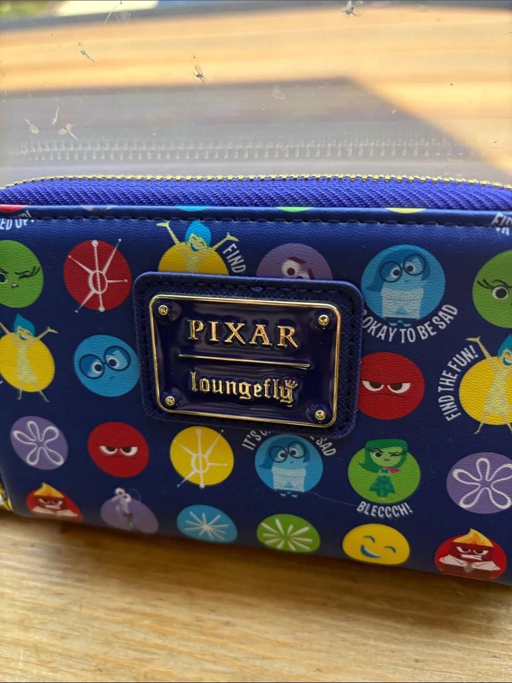NWOT DISNEY Loungefly Pixar Inside Out Zip Around Emotions Wallet Blue/Purple